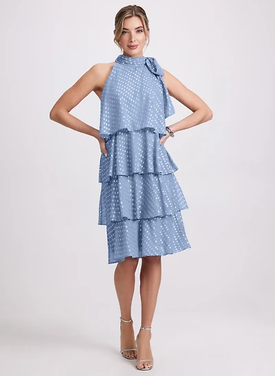 Robe étagée à pois