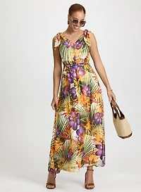 Tropical Print Maxi Dress