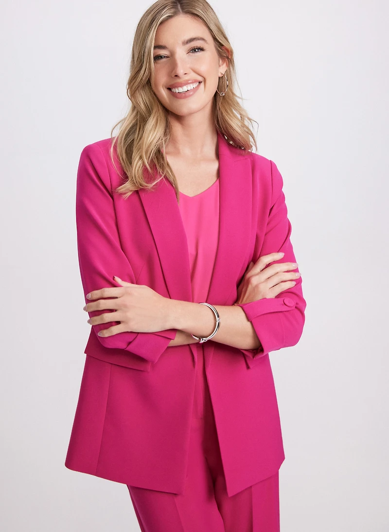 Blazer ouvert à manches repliées