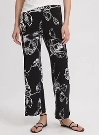 Pantalon floral à jambe large