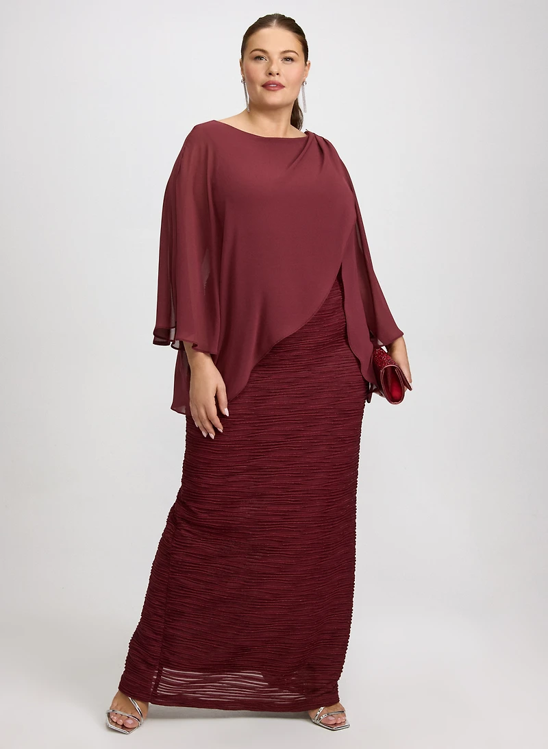 Joseph Ribkoff - Capelet Overlay Dress