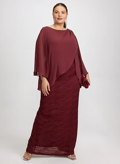 Joseph Ribkoff - Capelet Overlay Dress