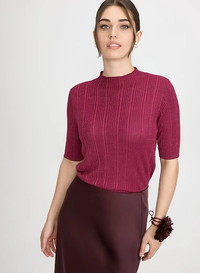 Metallic Knit Pullover