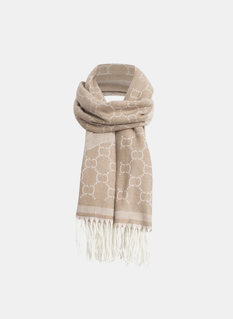 Two-Tone Floral Scarf