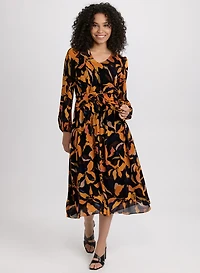 Robe florale en chiffon