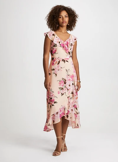 Floral Dress & Beaded Earrings