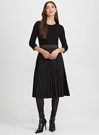 Pleated Metallic Dress