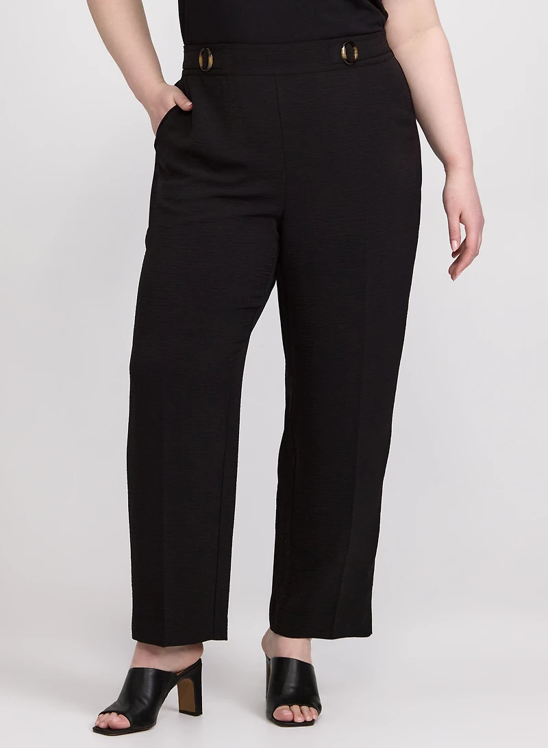 Crinkle Straight-Leg Pants