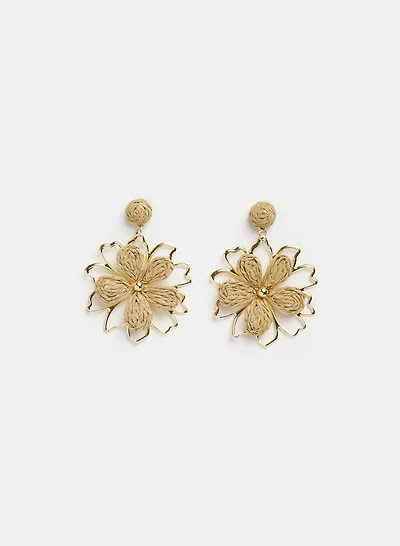 Floral Raffia Earrings