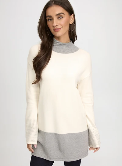 Tonal Embellished Colour Block Sweater