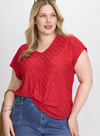 Textured Cap Sleeve Top