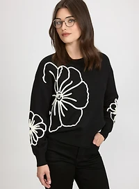 Pull à appliqués floraux