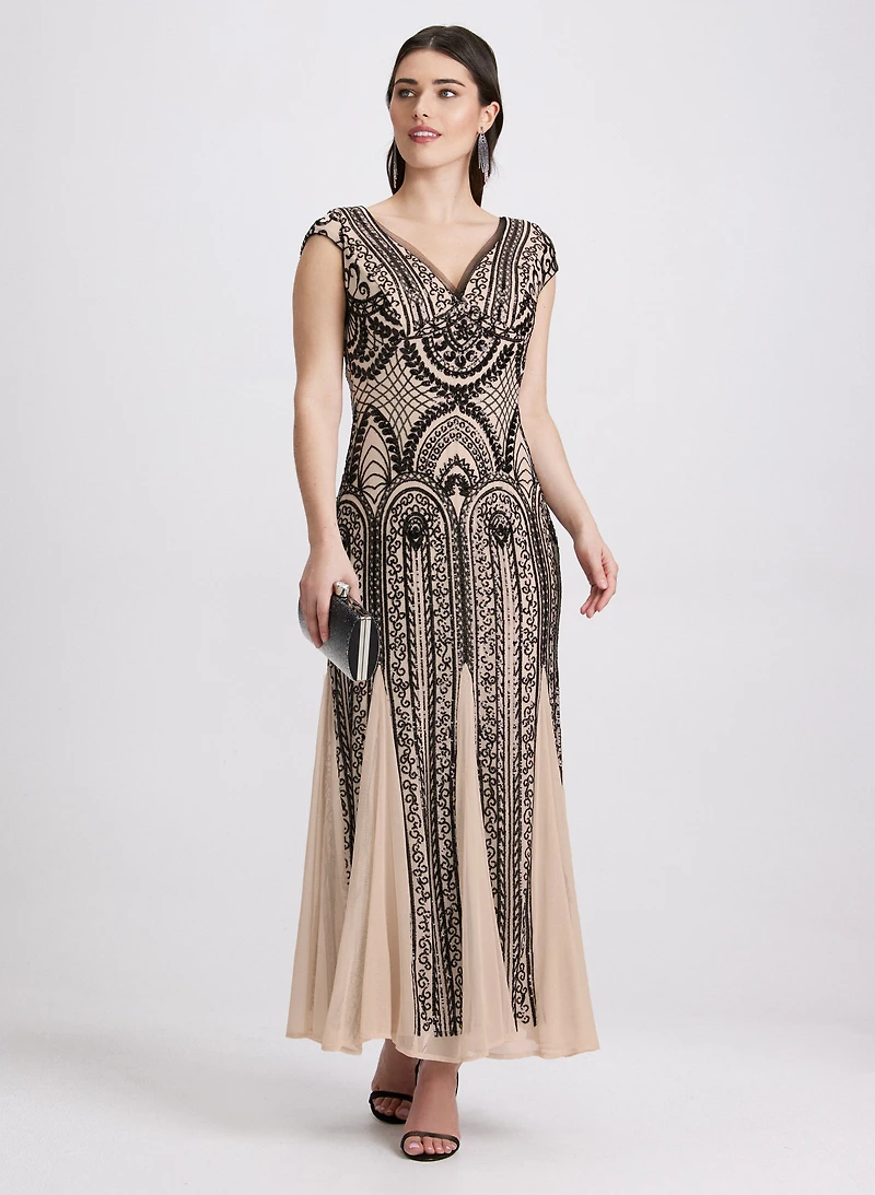 Sequin Fit & Flare Dress