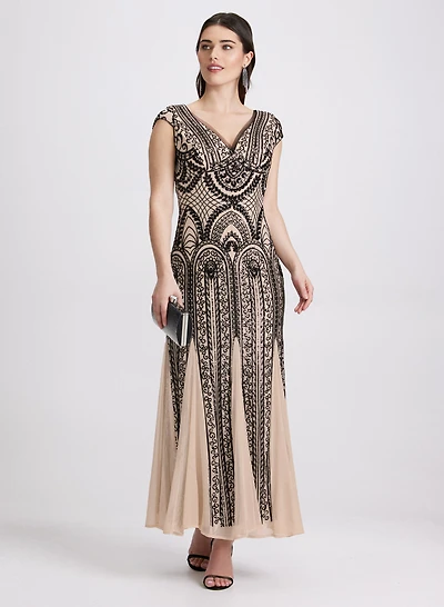 Sequin Fit & Flare Dress