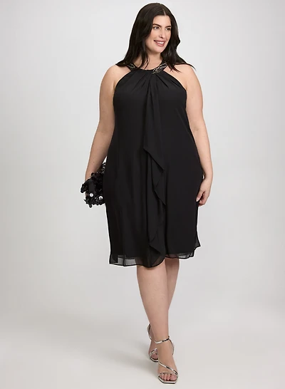 Robe volantée à encolure licou