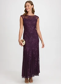 Floral Embroidered Tulle Dress