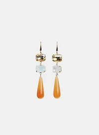 Boucles d'oreilles pendantes à pierres