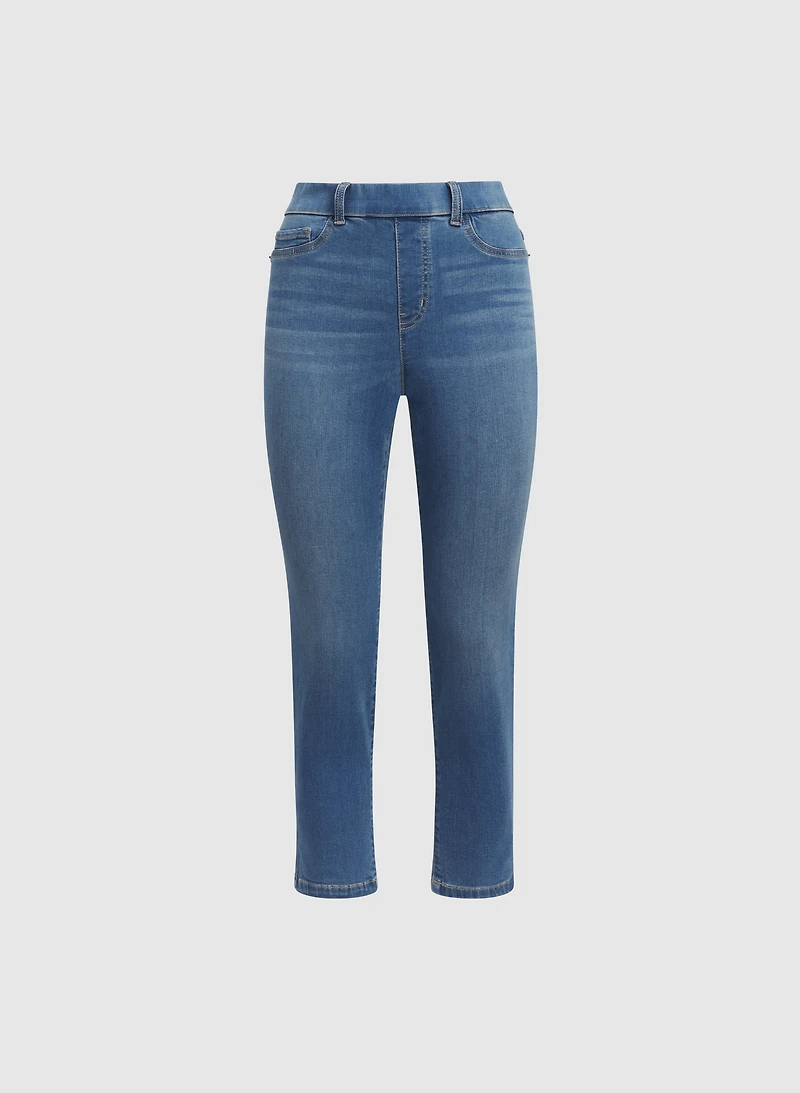 Slim-Leg Pull-On Jeans