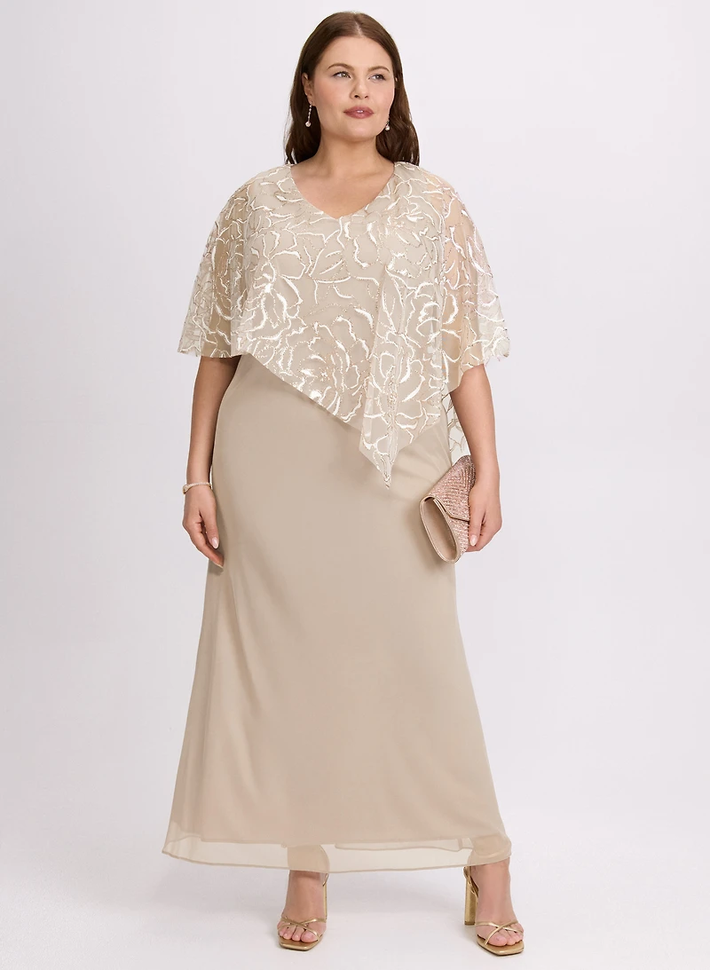 Mesh Capelet Dress