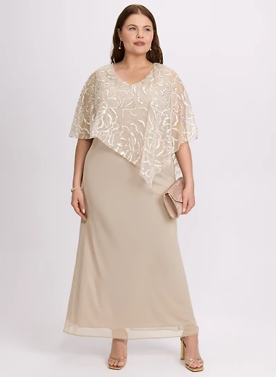 Mesh Capelet Dress
