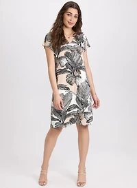 Palm Leaf Print Dress