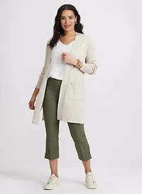 Pull-On Bengaline Capris & Open Front Cardigan