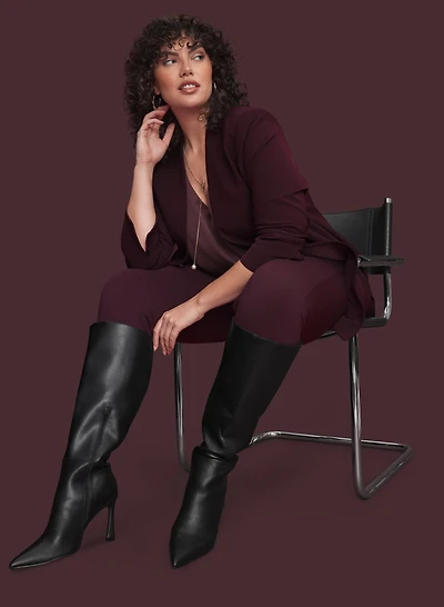 Belted Longline Blazer & Chloe Bar Trim Leggings