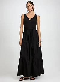Robe maxi en popeline