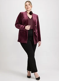 Velvet Jacket & Flare-Leg Jeans