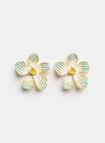 Boucles d'oreilles florales texturées