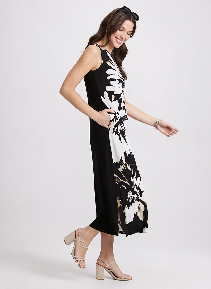 Robe midi à motif floral