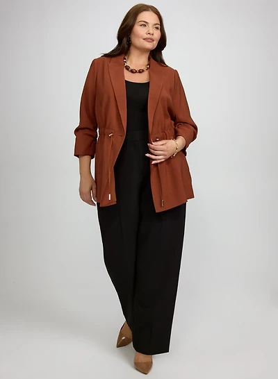 Drawstring Waist Blazer & Olivia Wide-Leg Pants