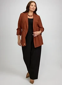 Drawstring Waist Blazer & Olivia Wide-Leg Pants