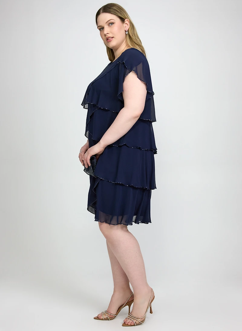 Tiered Chiffon Dress