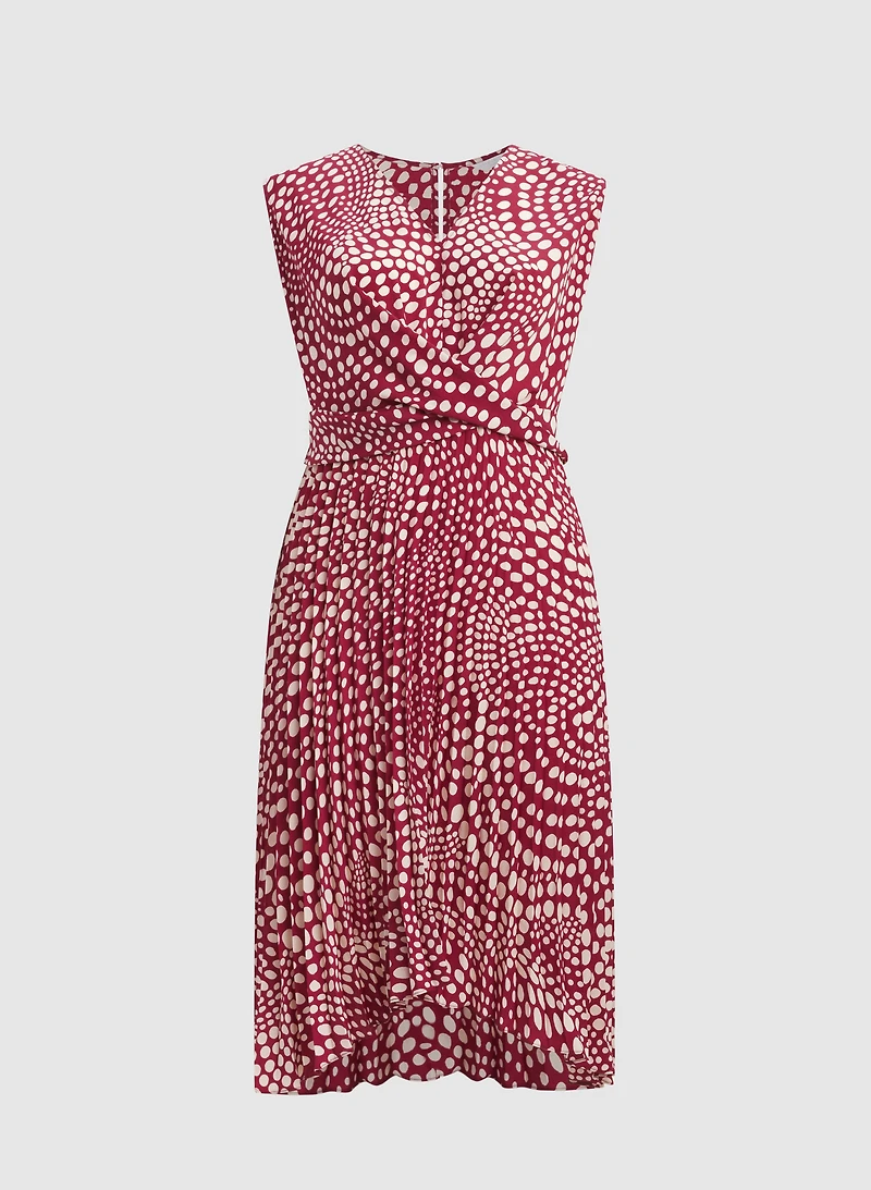 Polka Dot Plissé Dress