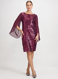 Sequined Split Sleeve Dress