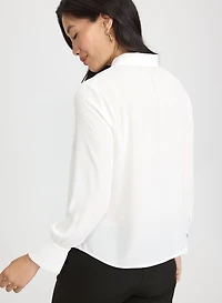 Blouse en crêpe à trou de serrure