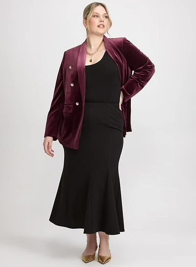 Velvet Jacket & Godet Inset Skirt
