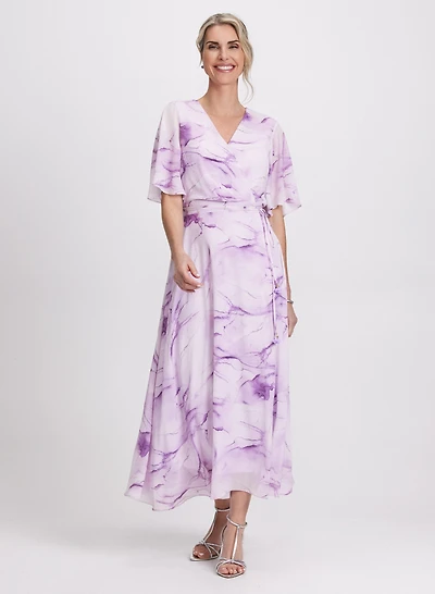 Robe cache-coeur à motif marbré