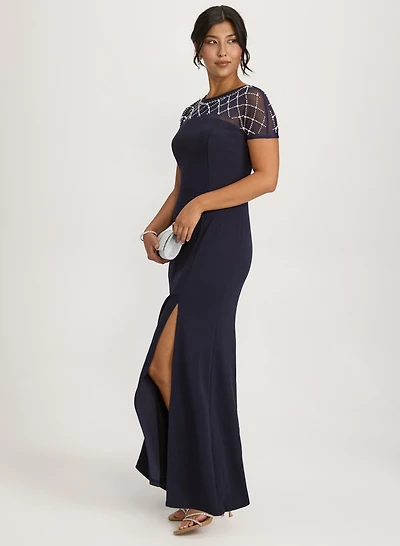 Rhinestone & Pearl Detail Dress