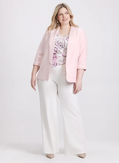 Veste ouverte et pantalon Olivia à jambe large