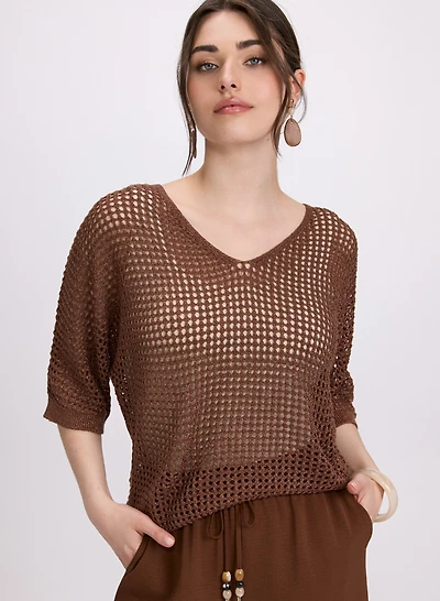 Pull en tricot ajouré