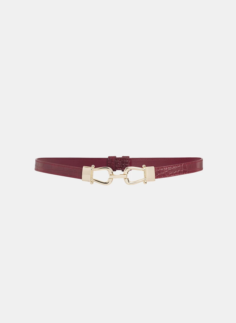 Ceinture à effet peau de crocodile