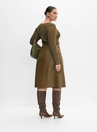 Knit & Vegan Leather Dress