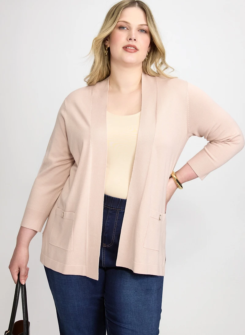 Knit Open-Front Cardigan