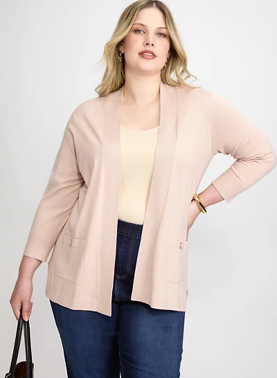 Knit Open-Front Cardigan