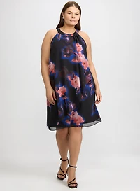 Robe ligne à motif floral
