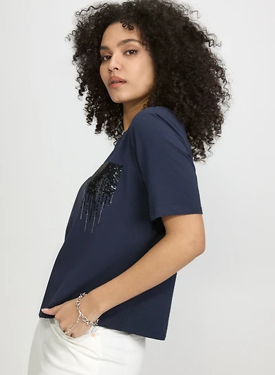 Sequin Pocket T-Shirt
