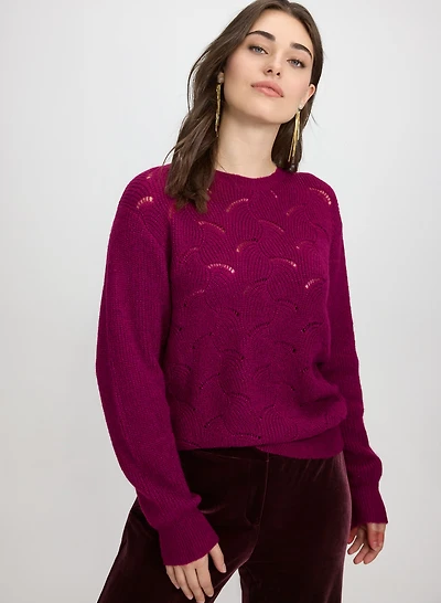 Open Knit Metallic Sweater
