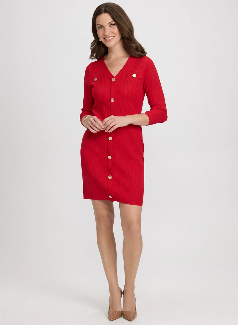 Robe en tricot à encolure V